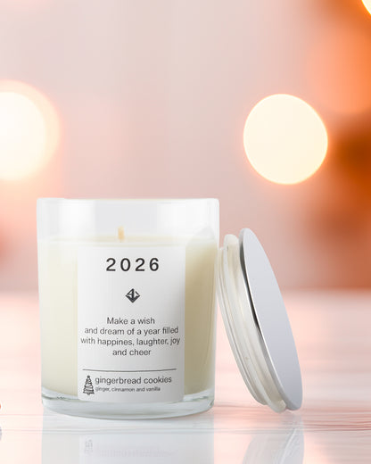 Yarra Light Soy Candle with '2026' text on a blurred background