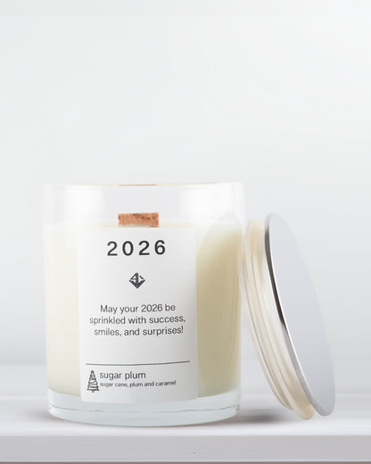 Yarra Light soy wax candle with a label reading '2026' on a white background