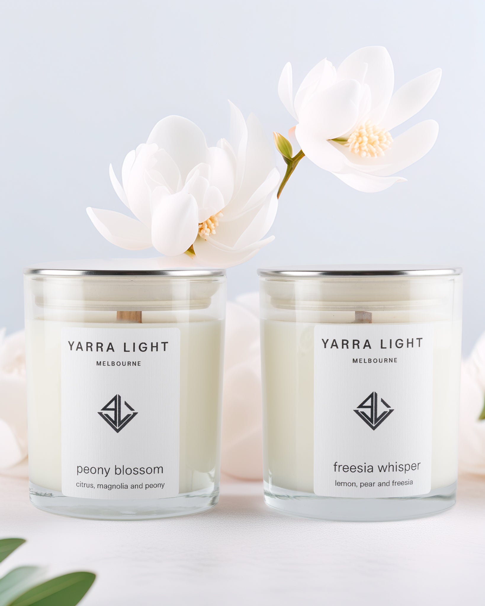 Two Yarra Light soy wax candles